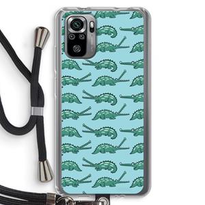 CaseCompany Kroko: Xiaomi Redmi Note 10S Transparant Hoesje met koord