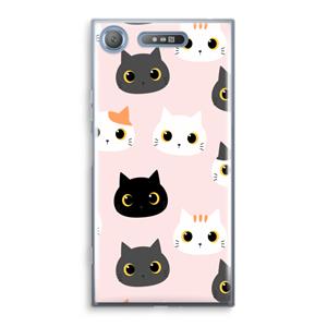 CaseCompany Katten: Sony Xperia XZ1 Transparant Hoesje