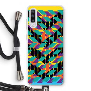 CaseCompany Skew Bee 1: Samsung Galaxy A70 Transparant Hoesje met koord