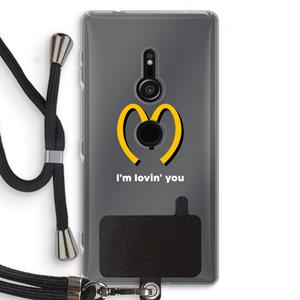 CaseCompany I'm lovin' you: Sony Xperia XZ2 Transparant Hoesje met koord