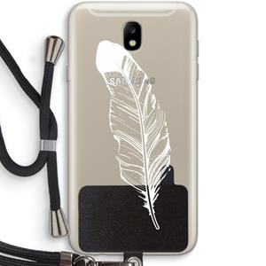 CaseCompany Pluim: Samsung Galaxy J7 (2017) Transparant Hoesje met koord