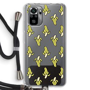 CaseCompany Bananas: Xiaomi Redmi Note 10S Transparant Hoesje met koord