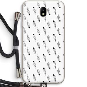CaseCompany Pluimen: Samsung Galaxy J7 (2017) Transparant Hoesje met koord