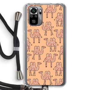 CaseCompany Kameel: Xiaomi Redmi Note 10S Transparant Hoesje met koord