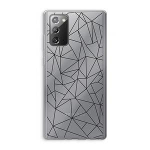 CaseCompany Geometrische lijnen zwart: Samsung Galaxy Note 20 / Note 20 5G Transparant Hoesje