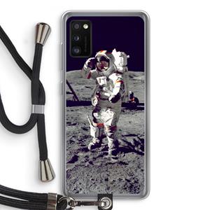 CaseCompany Spaceman: Samsung Galaxy A41 Transparant Hoesje met koord