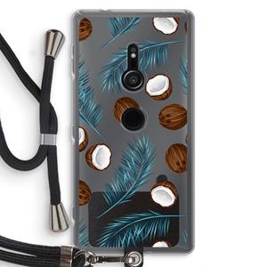 CaseCompany Kokosnoot roze: Sony Xperia XZ2 Transparant Hoesje met koord
