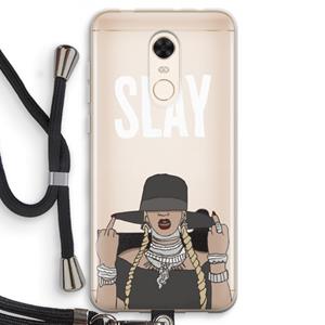 CaseCompany Slay All Day: Xiaomi Redmi 5 Transparant Hoesje met koord