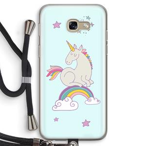 CaseCompany Regenboog eenhoorn: Samsung Galaxy A5 (2017) Transparant Hoesje met koord