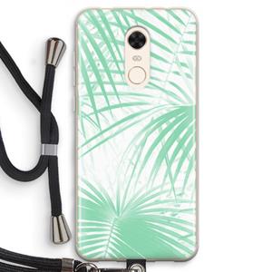 CaseCompany Palmbladeren: Xiaomi Redmi 5 Transparant Hoesje met koord