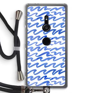 CaseCompany Blauwe golven: Sony Xperia XZ2 Transparant Hoesje met koord