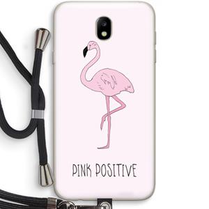 CaseCompany Pink positive: Samsung Galaxy J7 (2017) Transparant Hoesje met koord