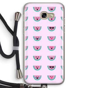 CaseCompany Smiley watermeloenprint: Samsung Galaxy A5 (2017) Transparant Hoesje met koord