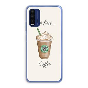 CaseCompany But first coffee: Xiaomi Redmi 9T Transparant Hoesje