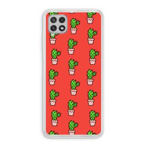 CaseCompany Mini cactus: Samsung Galaxy A22 4G Transparant Hoesje