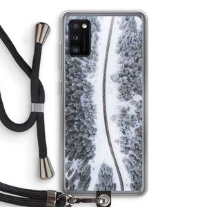 CaseCompany Snøfall: Samsung Galaxy A41 Transparant Hoesje met koord
