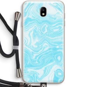CaseCompany Waterverf blauw: Samsung Galaxy J7 (2017) Transparant Hoesje met koord