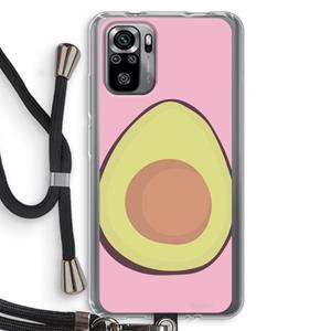 CaseCompany Avocado: Xiaomi Redmi Note 10S Transparant Hoesje met koord