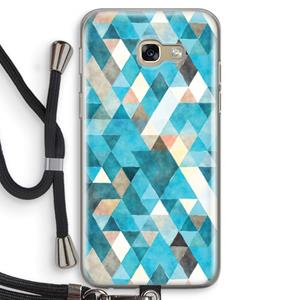 CaseCompany Gekleurde driehoekjes blauw: Samsung Galaxy A5 (2017) Transparant Hoesje met koord