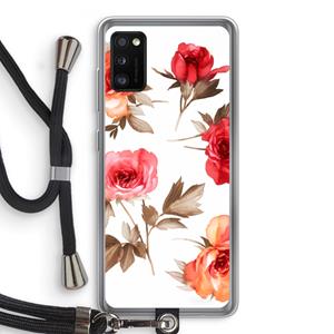 CaseCompany Roosjes: Samsung Galaxy A41 Transparant Hoesje met koord