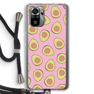 CaseCompany Dancing avocados: Xiaomi Redmi Note 10S Transparant Hoesje met koord