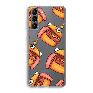 CaseCompany Hamburger: Samsung Galaxy S21 Transparant Hoesje