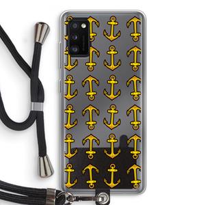 CaseCompany Musketon Anchor: Samsung Galaxy A41 Transparant Hoesje met koord