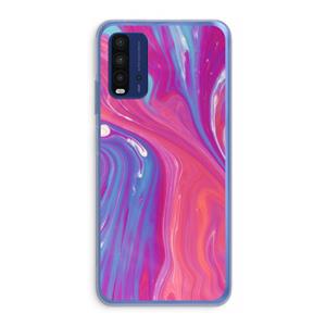 CaseCompany Paarse stroom: Xiaomi Redmi 9T Transparant Hoesje