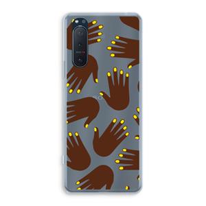 CaseCompany Hands dark: Sony Xperia 5 II Transparant Hoesje