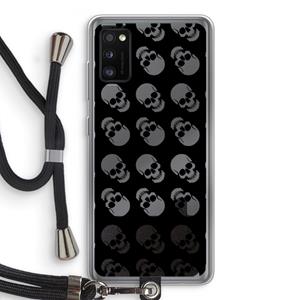 CaseCompany Musketon Skulls: Samsung Galaxy A41 Transparant Hoesje met koord