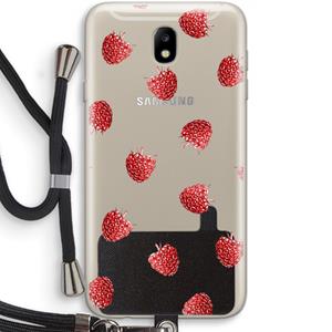 CaseCompany Framboosjes: Samsung Galaxy J7 (2017) Transparant Hoesje met koord