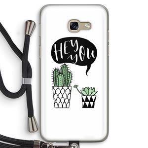 CaseCompany Hey you cactus: Samsung Galaxy A5 (2017) Transparant Hoesje met koord