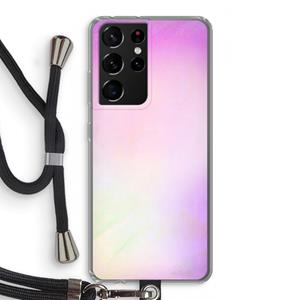CaseCompany Flow mist pastel: Samsung Galaxy S21 Ultra Transparant Hoesje met koord