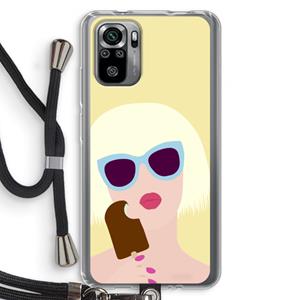 CaseCompany Ice cream: Xiaomi Redmi Note 10S Transparant Hoesje met koord