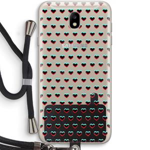 CaseCompany Hartjes: Samsung Galaxy J7 (2017) Transparant Hoesje met koord