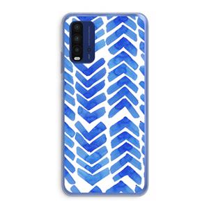 CaseCompany Blauwe pijlen: Xiaomi Redmi 9T Transparant Hoesje