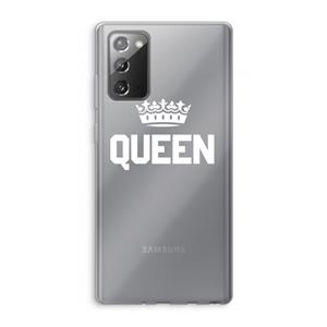 CaseCompany Queen zwart: Samsung Galaxy Note 20 / Note 20 5G Transparant Hoesje