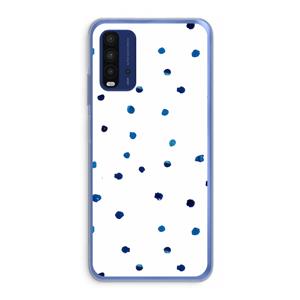 CaseCompany Blauwe stippen: Xiaomi Redmi 9T Transparant Hoesje