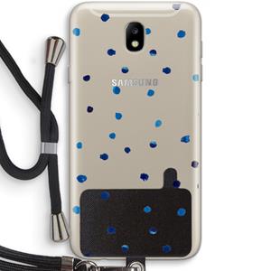 CaseCompany Blauwe stippen: Samsung Galaxy J7 (2017) Transparant Hoesje met koord