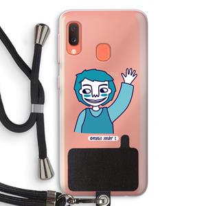 CaseCompany Zwaai: Samsung Galaxy A20e Transparant Hoesje met koord