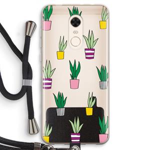 CaseCompany Sanseveria: Xiaomi Redmi 5 Transparant Hoesje met koord