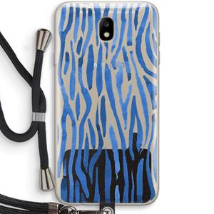 CaseCompany Blauwe nerven: Samsung Galaxy J7 (2017) Transparant Hoesje met koord