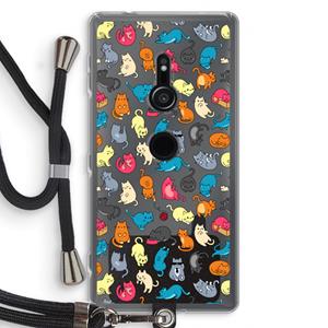CaseCompany Kleurrijke katten: Sony Xperia XZ2 Transparant Hoesje met koord