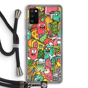 CaseCompany Vexx City: Samsung Galaxy A41 Transparant Hoesje met koord