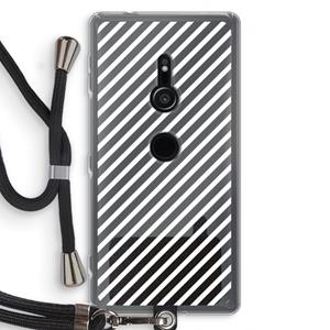 CaseCompany Strepen zwart-wit: Sony Xperia XZ2 Transparant Hoesje met koord