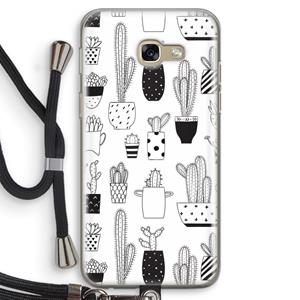 CaseCompany Cactusmotief: Samsung Galaxy A5 (2017) Transparant Hoesje met koord
