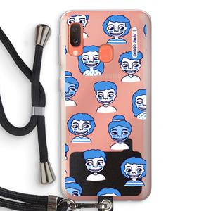 CaseCompany Gezichtjes: Samsung Galaxy A20e Transparant Hoesje met koord