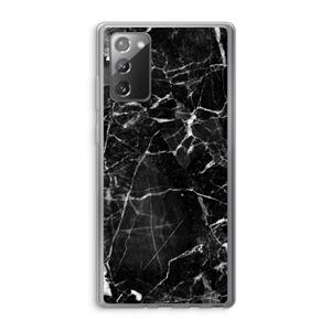 CaseCompany Zwart Marmer 2: Samsung Galaxy Note 20 / Note 20 5G Transparant Hoesje