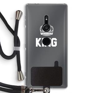 CaseCompany King zwart: Sony Xperia XZ2 Transparant Hoesje met koord