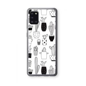 CaseCompany Cactusmotief: Samsung Galaxy A31 Transparant Hoesje